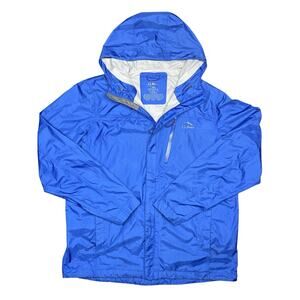 L.L.Bean Mens L TEK Hooded Rain Jacket Blue Lightweight Water‑Resistant Shell